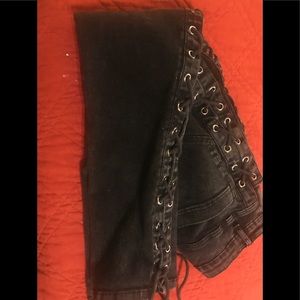 Dollskill Blk Lace-up Jeans 💥Hot Nvr Worn Lg $24